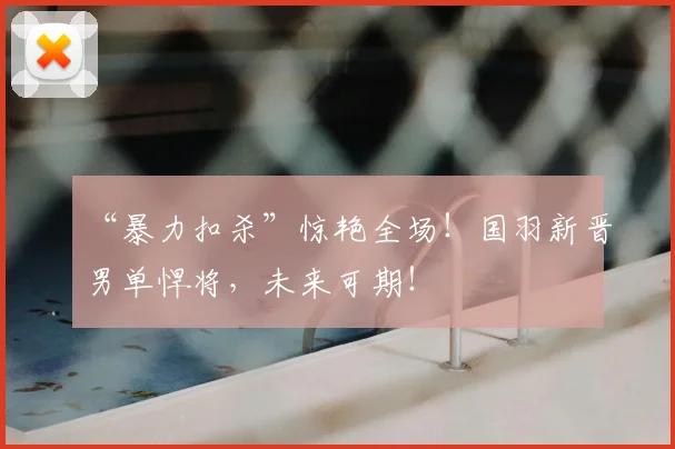 “暴力扣杀”惊艳全场！国羽新晋男单悍将，未来可期！